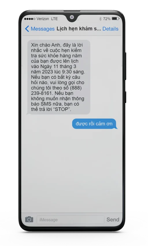 InTouch Services Texting Vietnamese